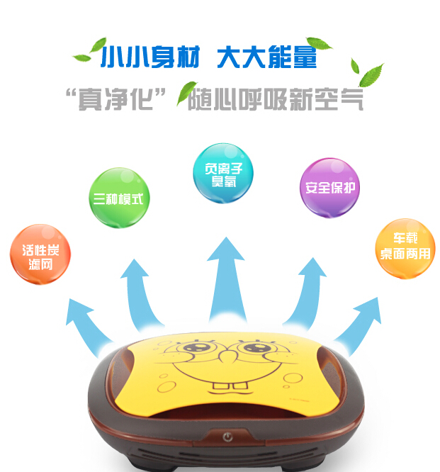 海绵宝宝车载桌面空气净化器