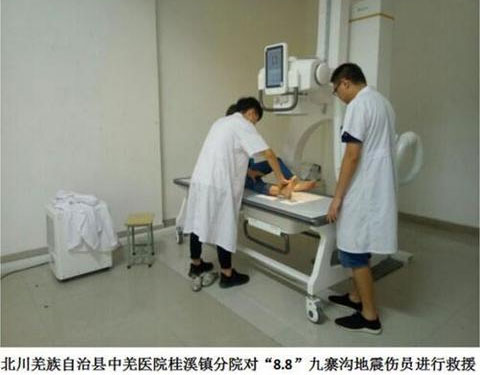 北川中羌医医院设置医疗救援点抢救地震伤员